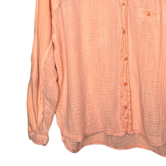 Out From Under Urban Outfitters Orange Button Down Top Large - Picture 4 of 11